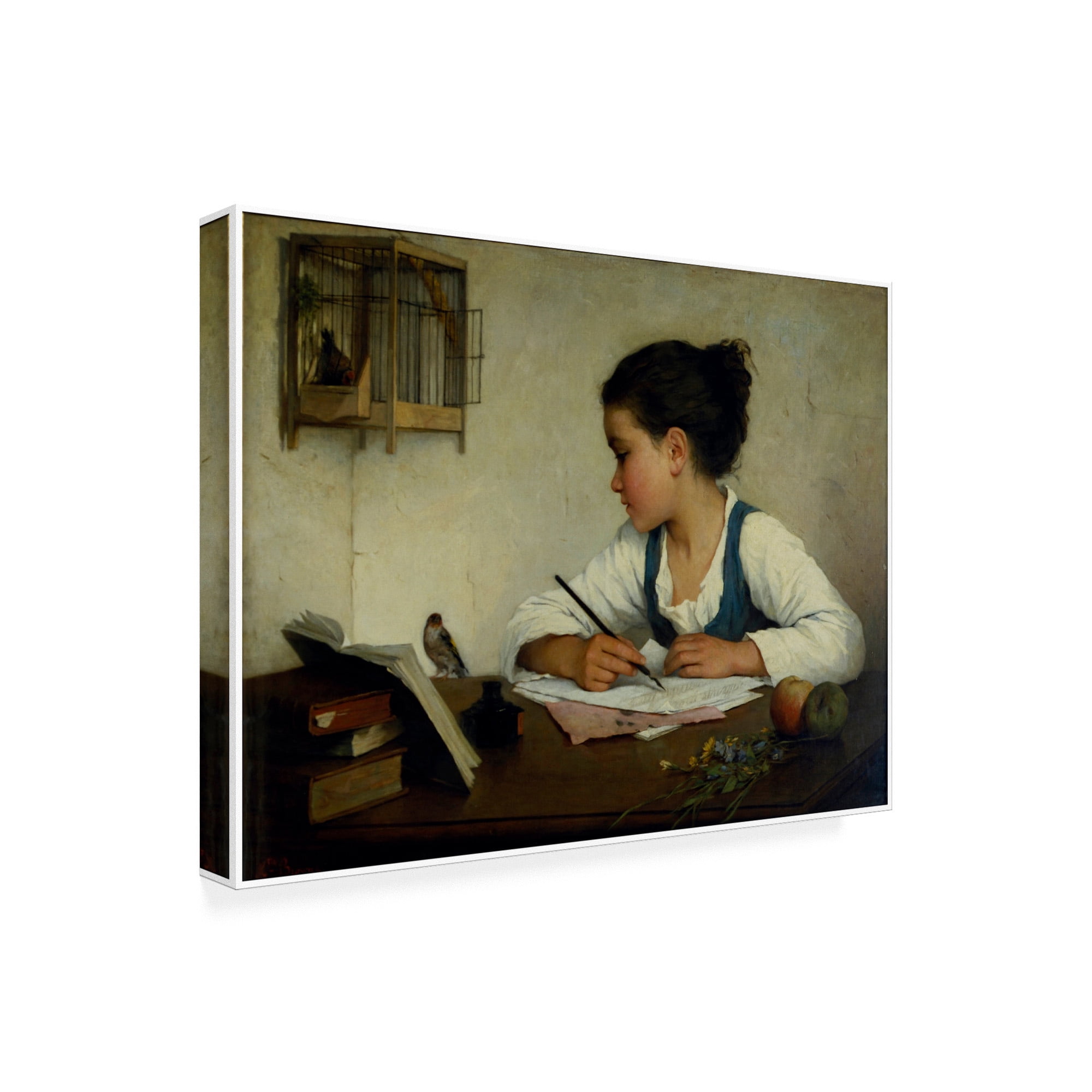 Henriette Browne 'The pet goldfinch' Canvas Art