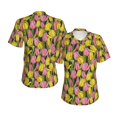 thumbnail image 3 of Goofa Tulips Flowers Pattern Women's Slim-Fit Short-Sleeve V-Neck T-Shirt,Classic-Fit Short-Sleeve V-Neck T-Shirt-Large, 3 of 5