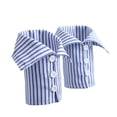 thumbnail image 3 of 2 Puños falsos para muñecas, versátiles, ligeros y decorados para camisas y blusas. Ideales para manualidades. azul, 3 of 8