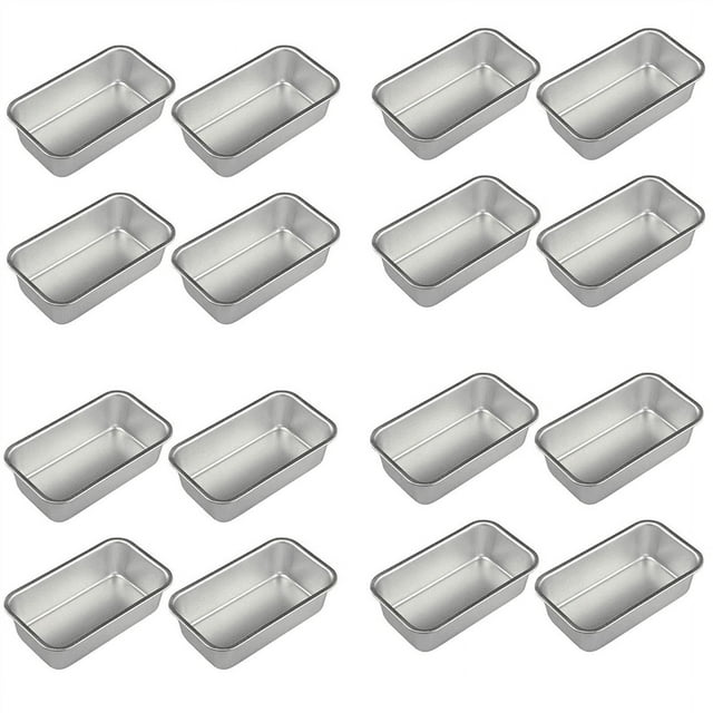 16Pcs Aluminum Alloy Loaf Tin Rectangular Non-Stick Bread Mould Bread Loaf Pans Baking Tools Kitchen Dining Bar Supplies
