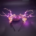 thumbnail image 3 of Diadema luminosa de cornamenta de alce para Navidad, diadema para concierto, rama de bosque, oreja de ciervo, accesorios para el cabello, accesorios escénicos para espectáculos y fotos, 3 of 4