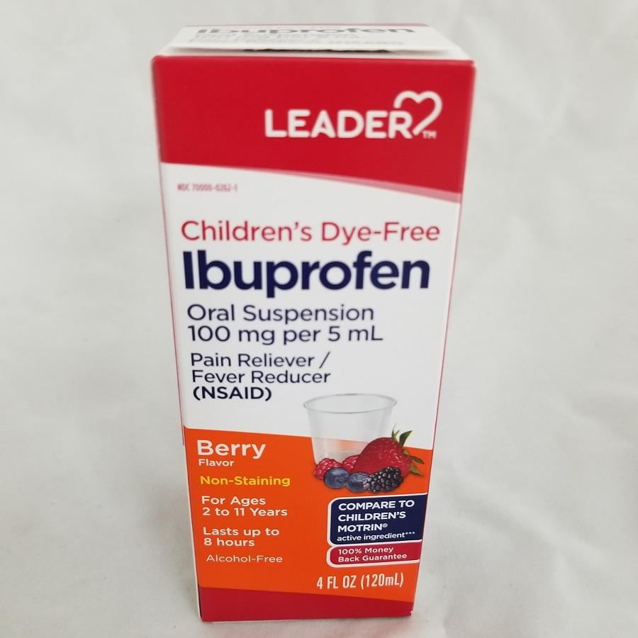Leader Children's DyeFree Ibuprofen, 100mg/5mL, 4oz 096295131642F339