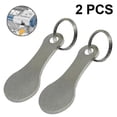 thumbnail image 1 of 2pcs Shopping Trolley Release Key - Stainless Steel Removable,sliver, 1 of 5