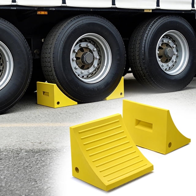 Yescom Cales de Roue Robustes 2 Pack pour Roues de Moins de 50 Pouces Pneus pour Véhicule Récréatif Camion Voiture Bateau Jaune