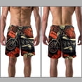 thumbnail image 3 of luoweisi Men's Beach Shorts Quick Dry Swim Trunks with Mesh Lining Motorcycle S, 3 of 5
