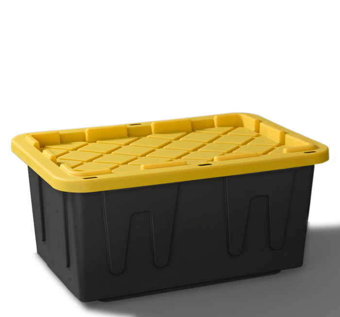 Homz Durabilt 27 Gal. Plastic Storage Tote, Black/Yellow (Set of 4) - image 2 of 2