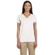 thumbnail image 1 of Camiseta de mujer 100 % algodón orgánico de manga corta con cuello de pico BLANCO 2XL econsciente EC3052, 1 of 1