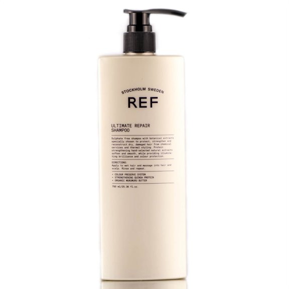 25.36 oz , REF Reference of Sweden - Ultimate Repair Shampoo Hair - Pack of 3 w/ SLEEKSHOP Pin Comb