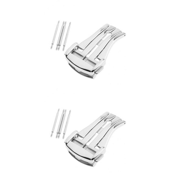 2 Piezas Hebilla De Correa De Reloj De Acero Inoxidable Con Barras De Resorte Sunnimix Hebilla con cierre de la correa del reloj