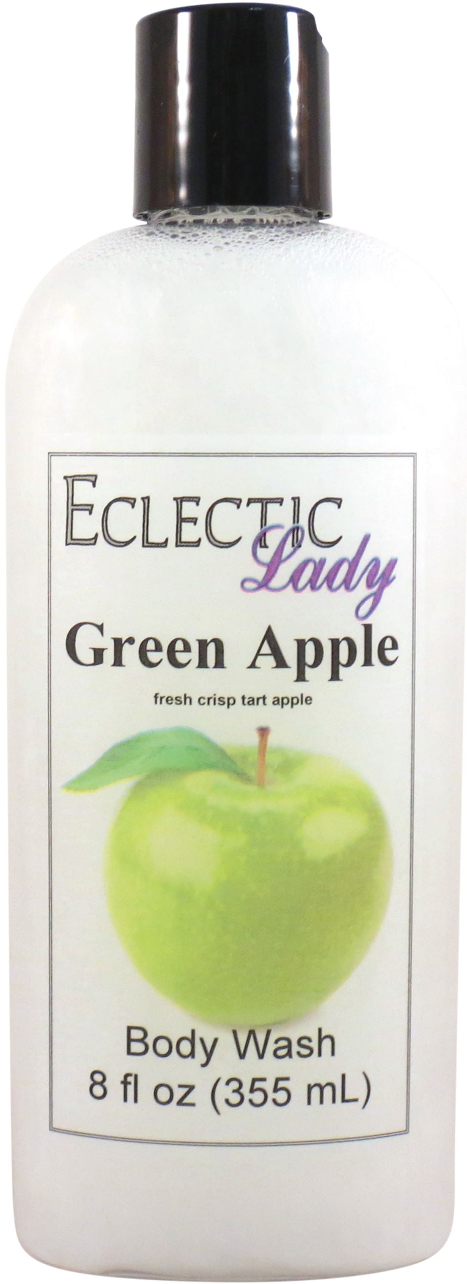 Green Apple Body Wash by Eclectic Lady, Liquid Shower Gel for Women and