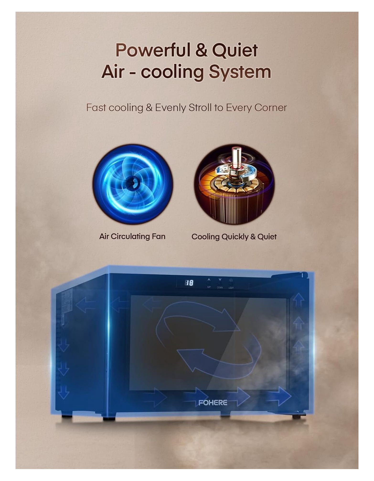 8 Bottles Wine Cooler Refrigerator, Wine Fridge with Double Glass Doors, LED Light, Digital Temperature Control, Wine Cellar for Bar, Home, Office