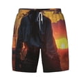 thumbnail image 4 of Lsque Mens Swim Trunks Sunset Western Cowgirl Pattern - Bathing Suit Compression Liner - Beach Swim Shorts Swimwear - (S-3XL) - Stretch Quick Dry -3X-Large, 4 of 9