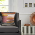thumbnail image 6 of Ox Bay Qasim 18" x 18" Pink/Beige Shag Striped Cotton Adult Decorative Throw Pillow, 6 of 8