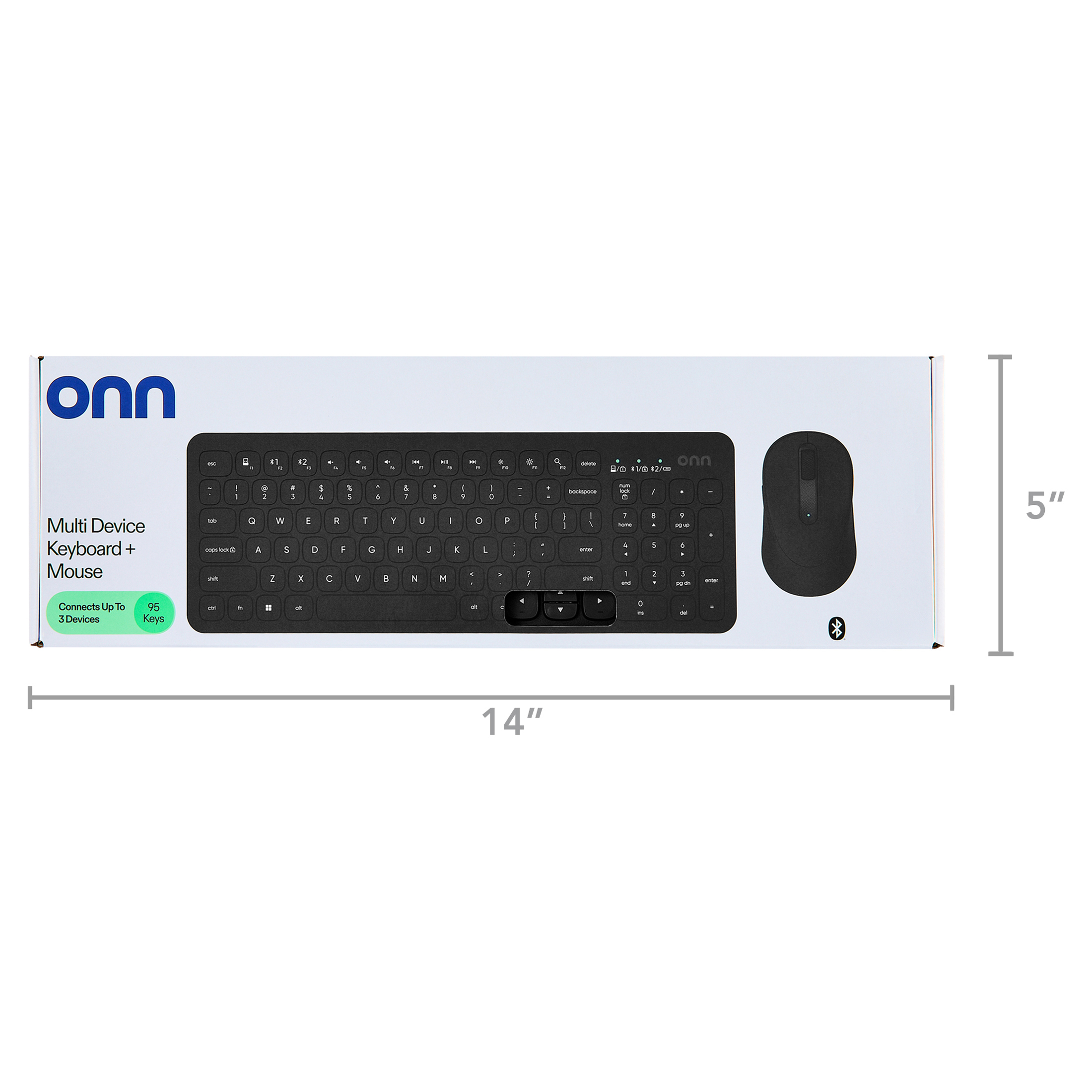 Combo Inalámbrico de Teclado y Mouse Curvo onn, Azul 4