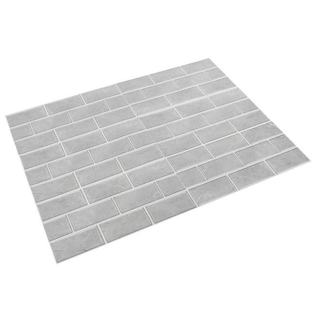 HURRISE Kitchen Decor,Tiles Sticker,6pcs Gray Tile Pattern Wall Decal Waterproof Self‑Adhesive Wall Sticker for Home Kitchen