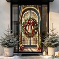 thumbnail image 2 of Ouuluon Durable Festive Christmas Door Cover, 35x71 inch Curtain for Door Wall Holiday Party Decoration, 2 of 7