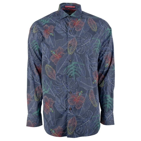 Men's Siesta Key Etched Fronds Long sleeved Shirt-L