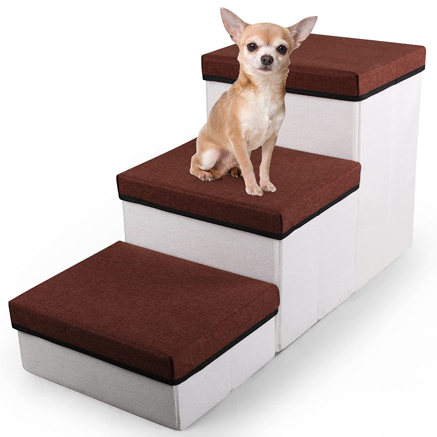 Folding Pet Stairs, 3 Steps Foldable Dog Stairs for Small to