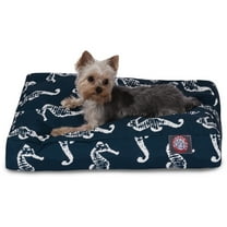Majestic Pet | Sea Horse Shredded Memory Foam Rectangle Pet Bed For Dogs, Removable Cover, Navy, Small