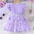 thumbnail image 6 of SGMVNU Toddler Baby Girls Tutu Dress Ruffle Sleeve Flower Girl Dress Cute Summer Casual Sun Dresses for Birthday Party, Purple, 2-3 Years, 6 of 8