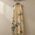 thumbnail image 5 of Xoenoiee Sparrow Flower Leaf Print Women Summer Casual Sleeveless Maxi Dress 2026 Cotton Linen Crewneck Loose Wrinkle-Free Beach Travel Vacation Long Sundress Plus Size, 2XL, 5 of 7