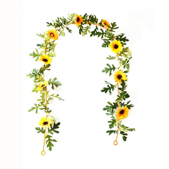 Hvmvliv Artificial Flowers Artificial Sunflower Garland Home Decoration String for Indoor Outdoor Party Event Wedding Wall Hanging and Floral Crafts Yellow