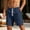 A271 Navy, variant on Men's Casual Summer Shorts Elastic Waist Drawstring Lightweight Cotton Linen Beach Lounge Wear with Side Pockets Comfortable Everyday Relaxed Fit Bottoms