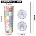 thumbnail image 3 of Pioneer Flower Floral Print Pattern 20oz Skinny Tumbler with Straw & Lid, Double Wall Vacuum Insulated Cup, Leak-Proof, Cup Holder Friendly, Hot 6H Cold 12H, 3 of 6
