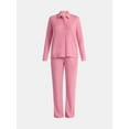 thumbnail image 4 of Lissome Women’s Soft Double Brushed Waffle Knit Notch Collar Long Sleeve Pajama Set , Sizes S-3X, 4 of 4