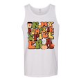 thumbnail image 2 of Wild Bobby In My Pumpkin Spice Era Groovy Letters Smiley Faces Thunderbolts Leaves Halloween Men Tank Top, White, Large, 2 of 6