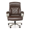 thumbnail image 2 of OFM Leather High-Back Big & Tall Executive Chair Brown w/Champagne Finish 812-LX-BRN, 2 of 5
