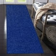 thumbnail image 2 of Home Queen Solid Beige Color Custom Size Runner Area Rugs Neon Blue - 3' x 20', 2 of 2