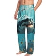 thumbnail image 6 of Gukieu Realistic Ocean Shark Print Men's Home Trousers, Elastic Drawstring Home Pajamas Clothing Suitable for Adult Men-Medium, 6 of 6