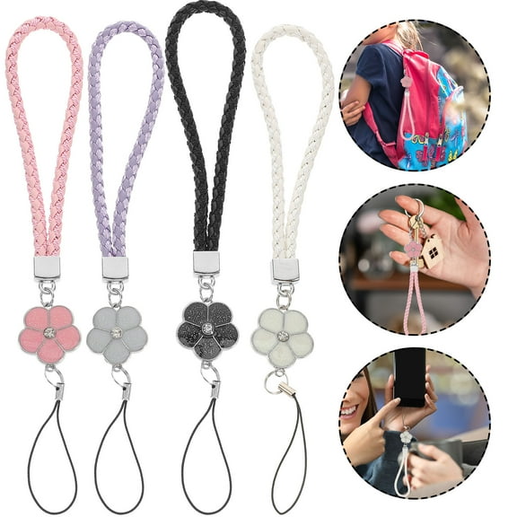 BESTOYARD 4Pcs PU Woven Phone Hanging Lanyards for Cellphone Decoration and Keychains