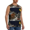 thumbnail image 2 of Kdxio Christmas Landscape for Men's Muscle T-shirt,Sleeveless for Workout Running Athletic Gym Lounge Casual, 2 of 7