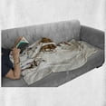 thumbnail image 6 of Bohemian Soft Flannel Fleece Blanket, Dreamcatcher Feathers Design Never Stop Dreaming Typography Cartoonish Style, Cozy Plush for Indoor and Outdoor Use, 60" x 80", Beige and Brown, by Ambesonne, 6 of 6