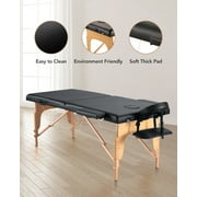 Naipo Portable Massage Table Massage Bed Lash Bed Spa Bed Tatto Table Adjustable Height 9 Levels Maximum Weight 496LB 2 Wood