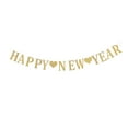 thumbnail image 2 of Hemoton 2pcs Happy New Year Banner Glitter Fashion Hanging Bunting Party Festive Hanging Garland New Years Eve Holiday Christmas Party Decoration Supplies (Golden), 2 of 8