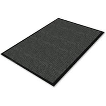 Genuine Joe Ribbed Indoor Wiper Mat Warehouse, Indoor - 72" Length x 48" Width - Vinyl, Polypropylene - Charcoal