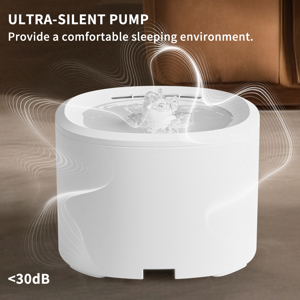 3L Pet Water Fountain, Automatic Circulating Cat Water Fountain with Quiet Pump, Visible Water Level, Easy to Clean, BPA-Free, White, for Cats and Small Dogs