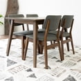 thumbnail image 4 of Brock Modern Solid Wood Walnut Dining Room & Kitchen Table and 4 Chair Set, 4 of 7