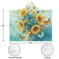 thumbnail image 3 of Pretty Sunflower Rose Wearable Blanket Hoodies for Women Men Adults Flower Lovers Vintage Sunflower Rose Hooded Blankets for Couch Home Decor Birthday Gifts 50×60 Inch, 3 of 5