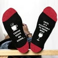 thumbnail image 2 of EnJoCho Clearance Christmas Unisex Coffee Keeps Ne Going Print Color Block Letter Socks Thermal Cozy Warm Slipper Socks Soft Warm Thick Socks Adult Xmas Themed Charming Socks Heated Socks, 2 of 4
