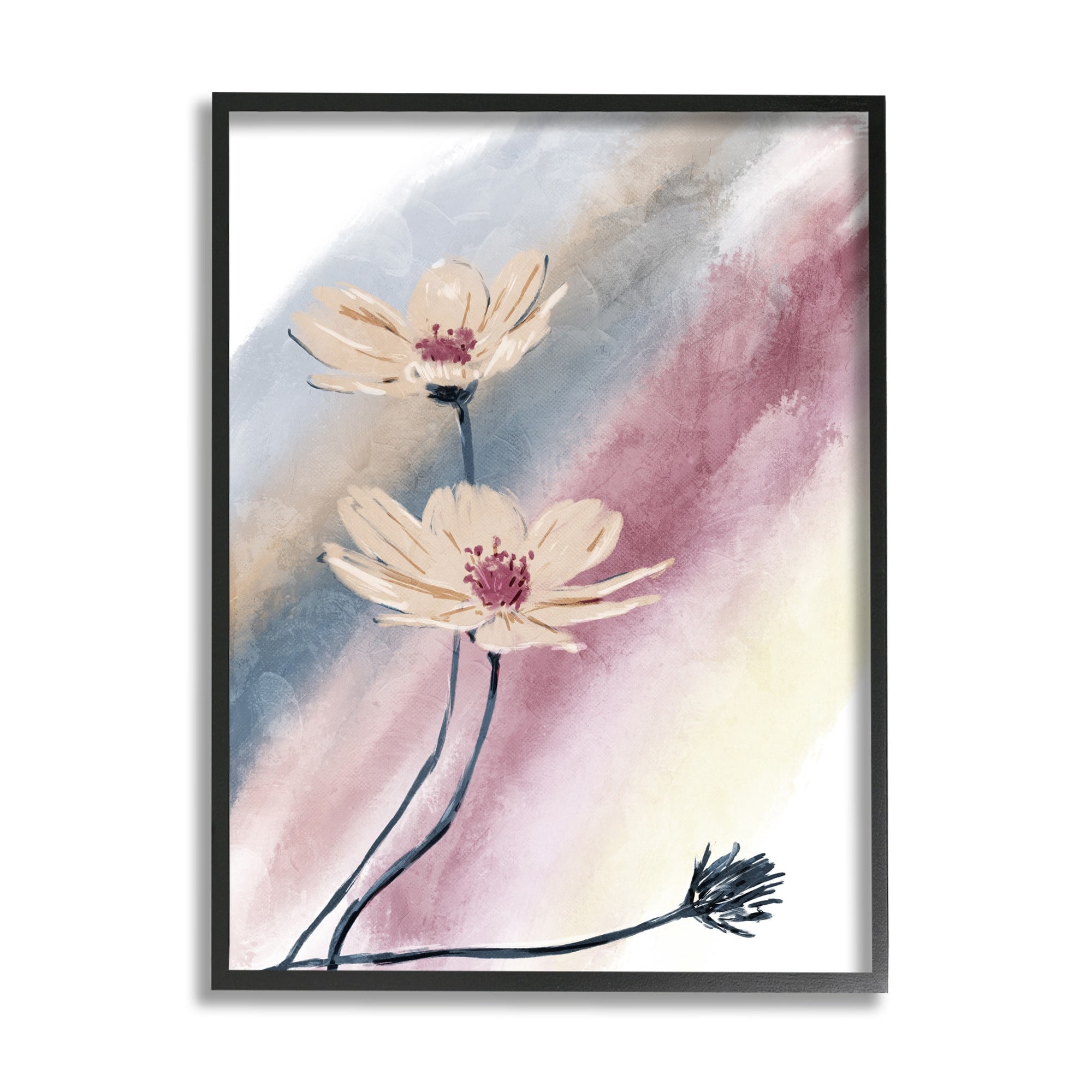 Stupell Industries Abstract Beige Florals Soft Muted Rainbow Design by Onrei