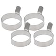 thumbnail image 1 of 4 piezas de anillos para freír huevos de acero inoxidable, modelo de tortilla, anillos para panqueques, molde redondo para freír y escalfar con mango S, 1 of 8