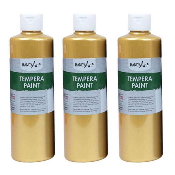 Rock Paint & Handy Art RPC231162-3 16 oz Metallic Gold Tempera Paint - 3 Each