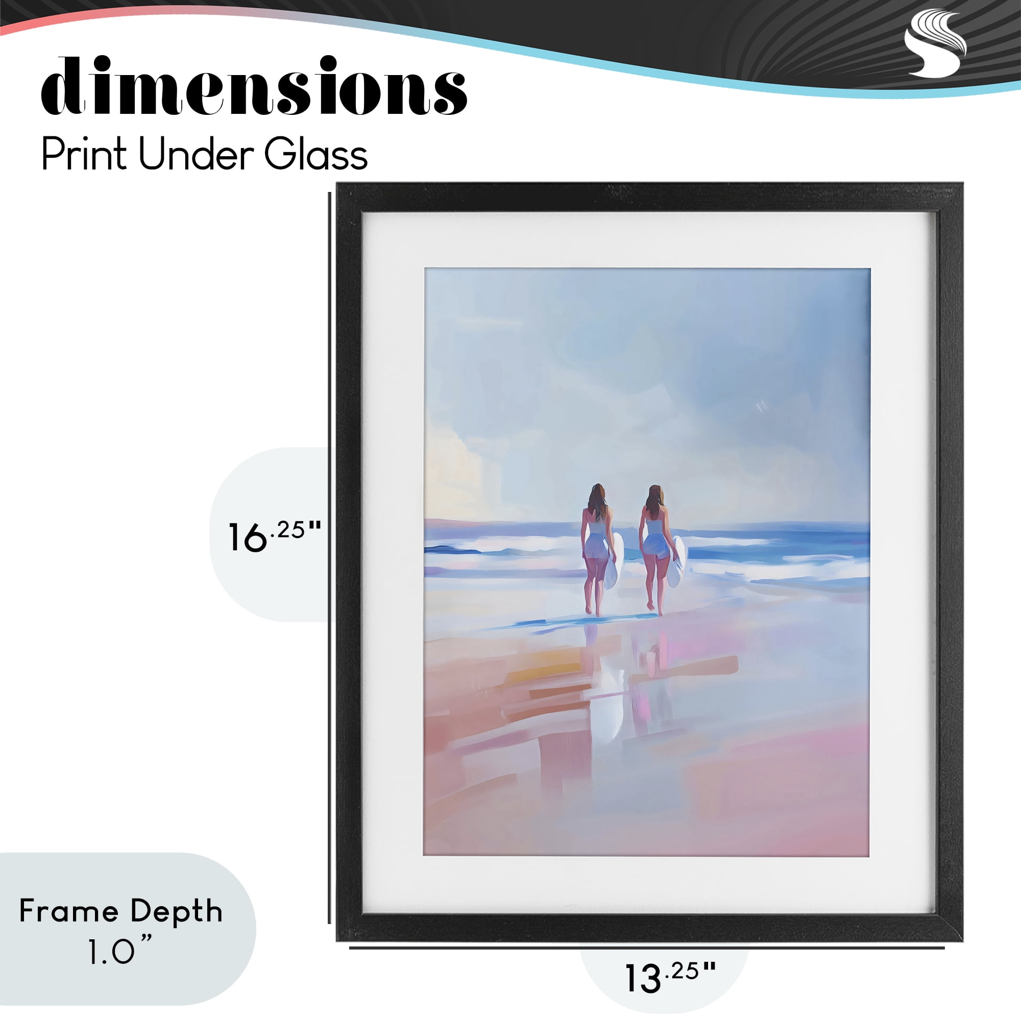 Stupell Industries Heading To Surf at Dawn Black Framed Print Under Glass, design by The Prints Vibe