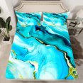 thumbnail image 2 of Manfei Abstract Marble Texture Bed Sheets,Fluid Stripe Aesthetic King Sheets,Gold Blue Sheet Set For Kids,Lightweight Room Decor,4pcs, 2 of 7