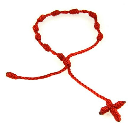 - Set of 3 Bracelets Red Decenario Pulseras Knotted Thread Cross Bracel...
