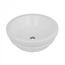 Ozone Round Bathroom Vessel Sink Vanity Counter Top 17.75 Inch Dia. Heavy Duty White Ceramic Modern Design Luxurious Countertop Mount Easy Install Bathroom Sink Renovators Supply Manufacturing